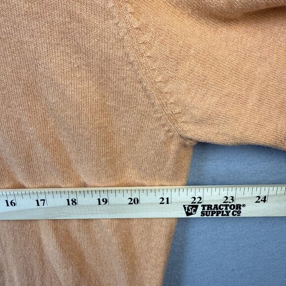 Peter Millar Sweater Men’s L Orange V-Neck Luxury Blend 95% Cotton 5% Cashmere - Picture 4 of 9